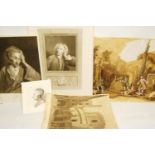 Assorted engravings including a portraits of Alexander Pope, La Poetie etc.  (5)