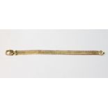 9ct gold bracelet with hook snap, 1991, 11.8g.