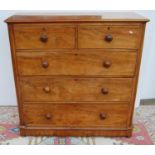 Victorian mahogany chest, the moulded rectangular top over two short and three graduated long