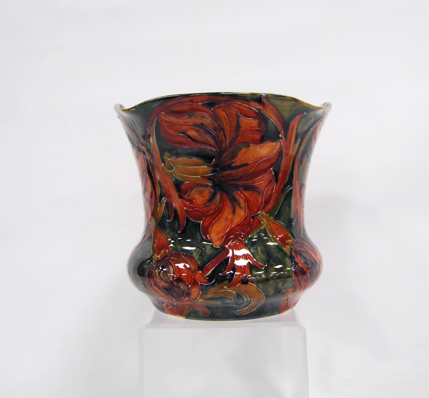 Mid-20th century William Moorcroft jardinière of flared baluster form with floral decoration over