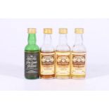 Three Gordon & Macphail Connoisseurs Choice brown label single malt Scotch whisky miniatures