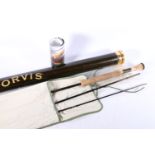 Orvis ZG Helios 10' four piece fishing rod in cloth bag with metal case