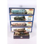 Five Bachmann Branch-Line OO model railways locomotives including 31076 Class 46 Peak Diesel