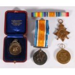 Medals awarded to Private G F Anderson of the Army Service Corps including WWII war medal, victory