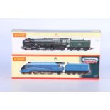 Two Hornby OO gauge model railways locomotives including R2805XS 4-6-2 Class A4 'Herring Gull'