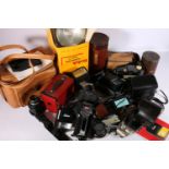 Vintage camera including Kodak Cresta II, No2 Brownie in red, Minolta Auto Focus, Kodak Instamatic