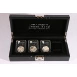 Danbury Mint "The Complete James Bond Silver Proof Set" (incomplete) comprising three 999 grade fine