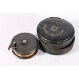 Hardy Brothers Ltd The Perfect 3 3/8 inch fishing reel in black Hardy Bros case