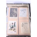 A box file containing around 250 postcards including over 110 Phil May postcards, over 80 Glamour