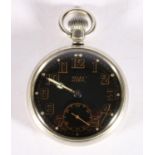 Rolex A12201 15 rubies military style keyless open faced pocket watch, the dial with Arabic
