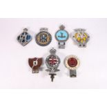 Vintage car badges including The Hawick and Border Car and Motor Cycle Club "Teribus", a Royal