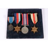 WWII four medal group including George VI coronation medal 1937, WWII war medal, 1939-1945 star