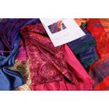 Audrey Hepburn interest, a collection of silk scarves mostly India, 1980s three printed with a