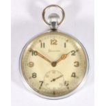 Helvetia military style pocket watch, the dial with Arabic numerals, luminous hands and dot