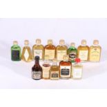 Thirteen single malt Scotch whisky miniatures including STRATHISLA 8 year old 40%, LINKWOOD 70proof,