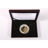 King Alfred The Great Silver Proof 5oz oversize coin with 24c gold plating, with certificate of