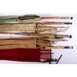 Vintage fishing rods including J S Sharpe of Aberdeen The Aberdeen Scottie 12' #8 three piece