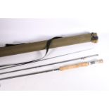 Hardy Swift mkII 10' #7 three section fishing rod, numbered IKT200578, in cloth bag and outer case