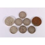 ETHIOPIA Menelik II (1889-1913) six silver birr coins (835 grade silver, each 28g) KM5 and two
