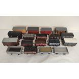 Collection of model railway rolling stock comprising of eighteen painted wagons some by Cooper Craft