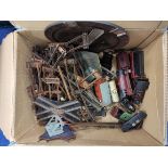 Large collection of vintage Hornby 0 gauge engines, track & rolling stock all in play worn condition