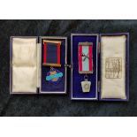 Masonic Interest- Two boxed masonic medals to include a silver gilt medal commemorating the tri-