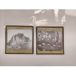 Pair of St Kilda photographic glass slides by G.W.W (George Washington Wilson) depicting villagers