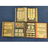 Three folders of world postage stamps mostly modern and Polish, to include several WW2 Hitler stamps