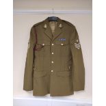 British Army uniform, an olive green jacket having S and W Ltd of Birmingham staybrite buttons,