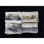 Bag of approx 200 antique railway / locomotive postcards.