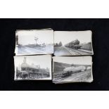 Bag of approx 200 antique railway postcards.