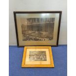 Two late Victorian framed prints relating to Victoria's 1897 Diamond Jubilee. The first a