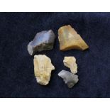 Neolithic- Collection of stone age flint burins used for scraping and engraving wood, bone etc the