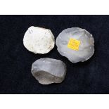 Mesolithic / Neolithic- Collection of stone age flint discoid scrapers used in the preperation of