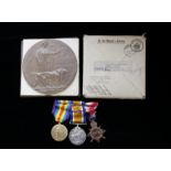 WW1 1914-15 trio awarded posthumously to 15732 Pte J Threllkeld Border Regiment. Also included is