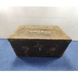 Late Victorian wooden and brass bound military campaign chest belonging to Major B. E. Spragge D.S.
