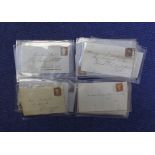 Collection of Victorian correspondence all with Penny Red stamps