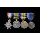 WW1 1914-15 trio to Second Lieutenant W Marchbank 1566. Also a 1937 Coronation medal.
