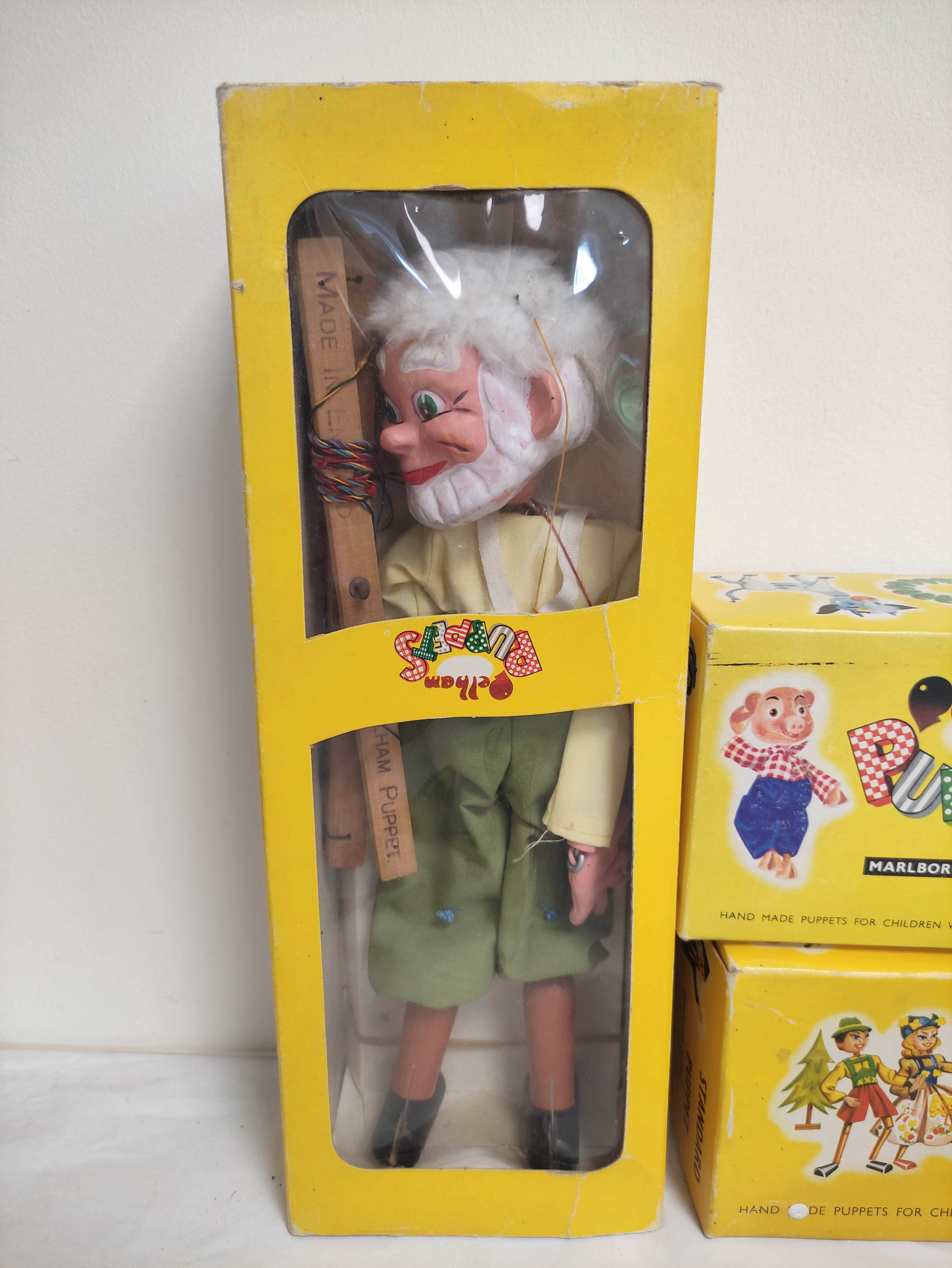 Collection of vintage boxed Pelham puppets including A9 Mouse, SM Farmer, SL3 Fairy, SL10 Wicked - Image 2 of 6