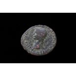 Roman. AS. Claudius 41-54AD. Rome mint 50-54 AD issue. Reverse S.C either side of Minerva standing