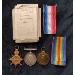 WWI Medal Trio- Issued to Spr W.J Minton RM with defective box. To include Victory Medal, War