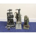 Three vintage film projectors to include a 1940s Palliard Bolex G916 8/9.5/16mm projector and two