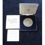 Boxed commemorative medal 1972 of B Pistrucci's famous 1815 Waterloo Medal complete with box and