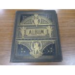 Scrap Album.  Victorian quarto scrap album in worn orig. cloth gilt, containing chromolitho