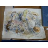 ARTIST UNKNOWN.  Toadstools & Fungi. 8 multiple & single image original watercolour drawings, each