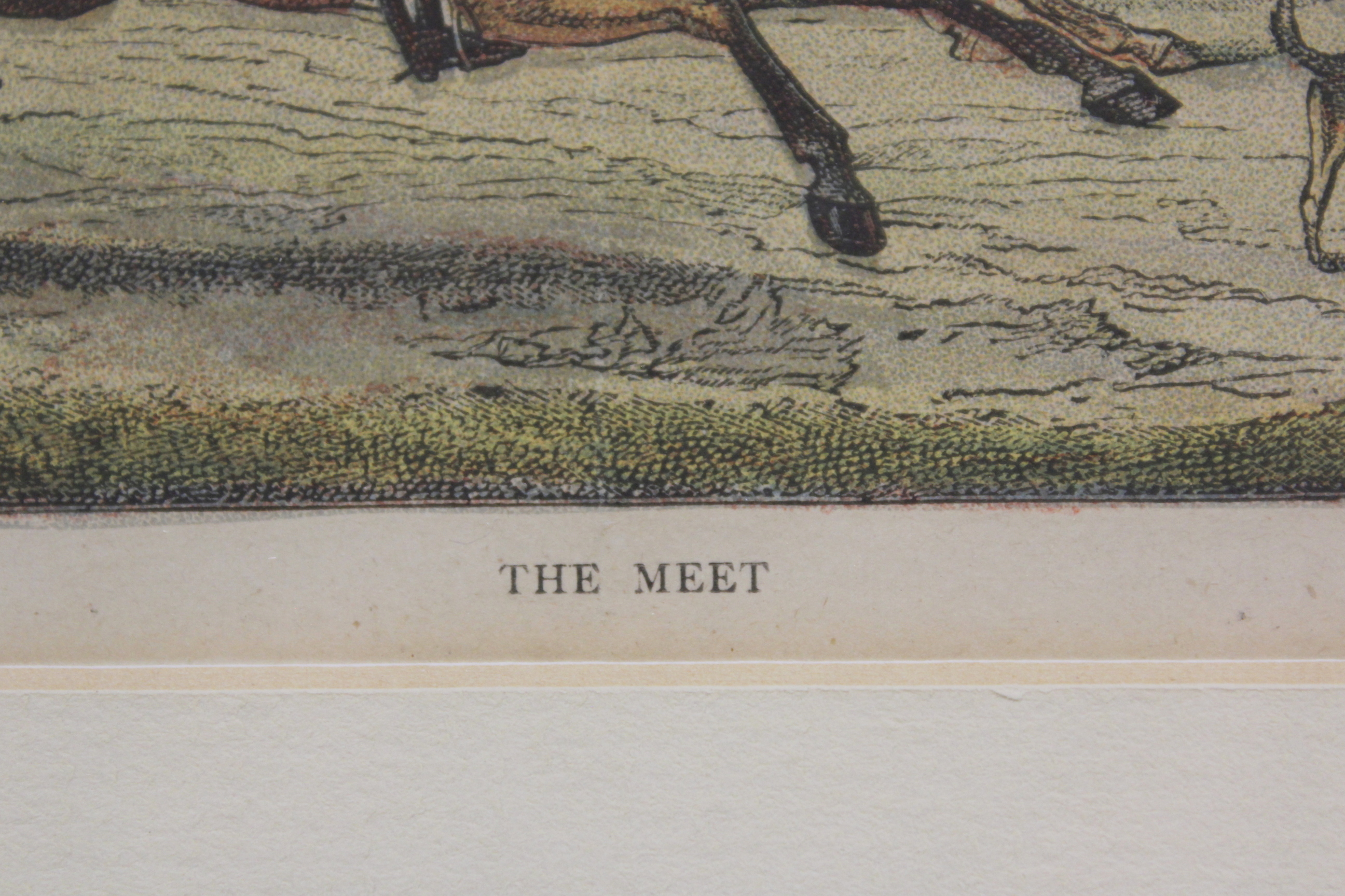 After Henry Alken - a set of three colour engravings of hunting scenes ; 'The Meet', 'Full Cry' - Image 3 of 10