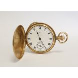 Duracy keyless lever watch, 7 jewels, in 9ct gold hunter case, inscribed, 1930.