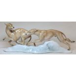 German Rosenthal Classic Rose Collection figure group of two racing greyhounds modelled by Fritz