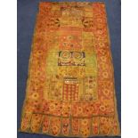 Indian embroidered applique cotton panel with additional applied mirror panels and buttons, 160cm