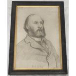 GEORGE HOWARD, 9TH EARL OF CARLISLE (1843-1911). Rev. H. Bulkeley, portrait. Pencil. 23cm x 33cm.